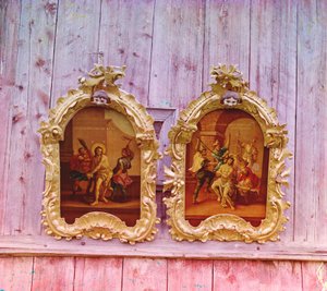 Dos iconos en la iglesia de madera del Profeta Elías en Belozersk, 1905-1915